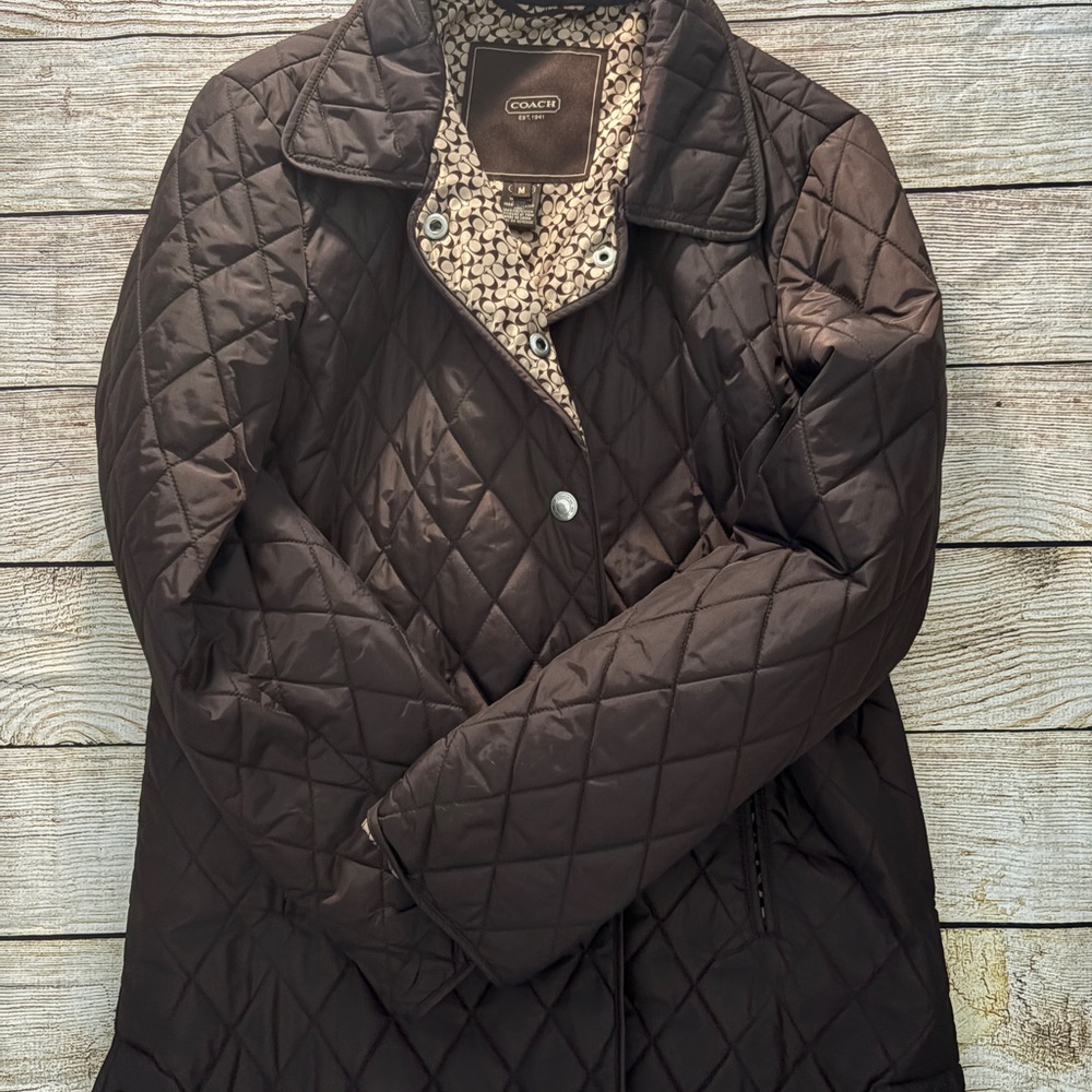 Coach Brown Quilted Jacket - Picture 3 of 4